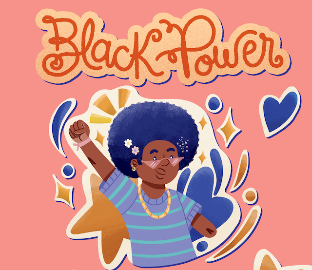 Ilustração de Black Power do livro Manual de Penteados para crianças negras