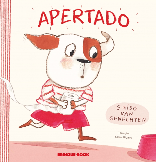 Capa do livro infantil Apertado, que auxilia no momento do desfralde, do autor Guido van Genechten