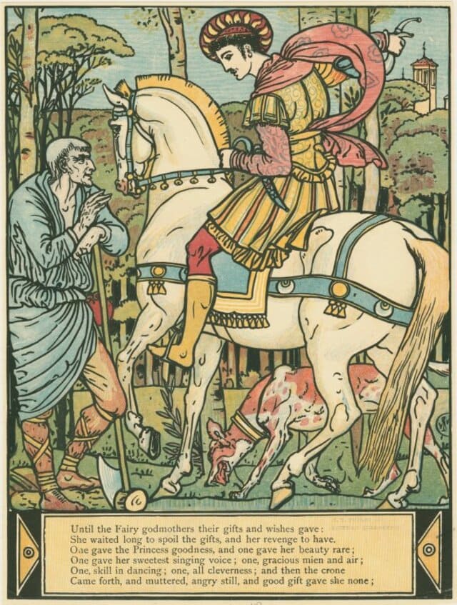 Ilustração de A Bela adormecida, feita por Walter Crane em 1911