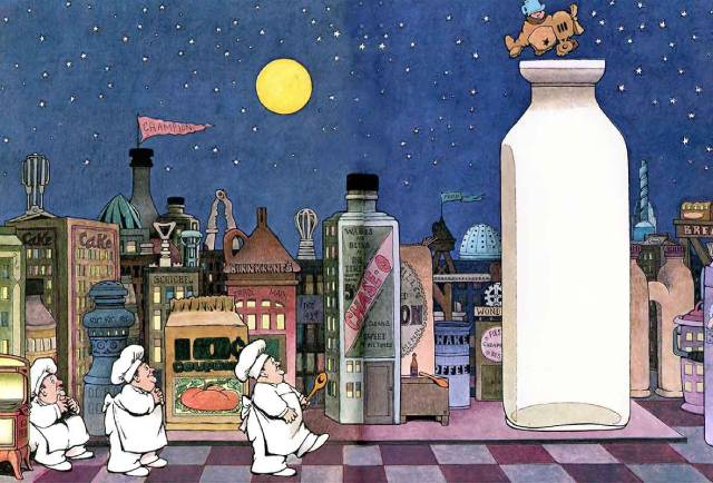 Ilustração do livro Na cozinha noturna, de Maurice Sendak