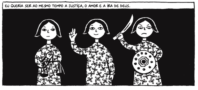 Ilustração da história em quadrinhos Persépolis, de Marjane Satrapi