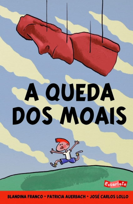 Capa do livro A queda dos Moais, de Blandina Franco, Lollo e Patricia Auerbach